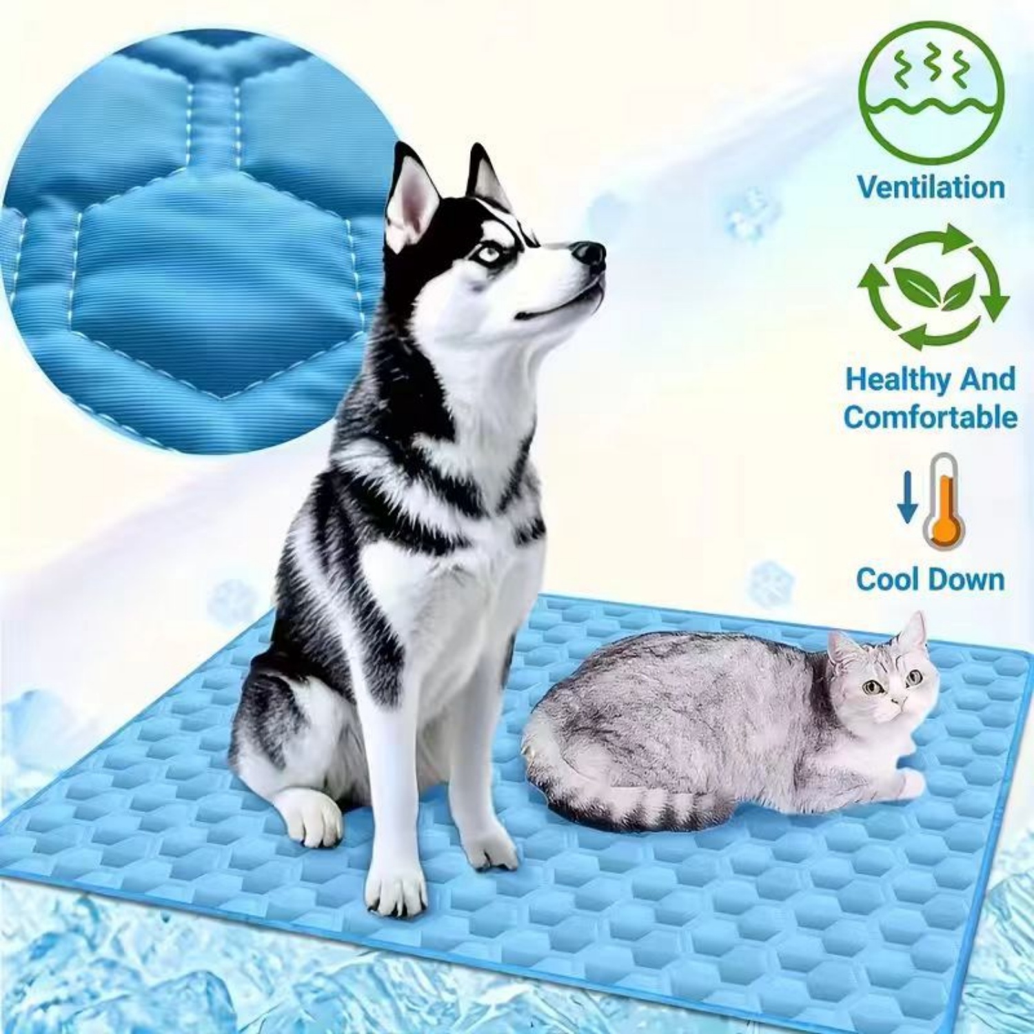 Dog Cooling Mat - بساط تبريد صيفي للحيوانات الأليفة، وسادة