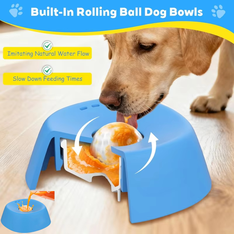 Slow Feeder Dog Bowl - وعاء سوائل للكلاب بطيء الأكل، مضاد