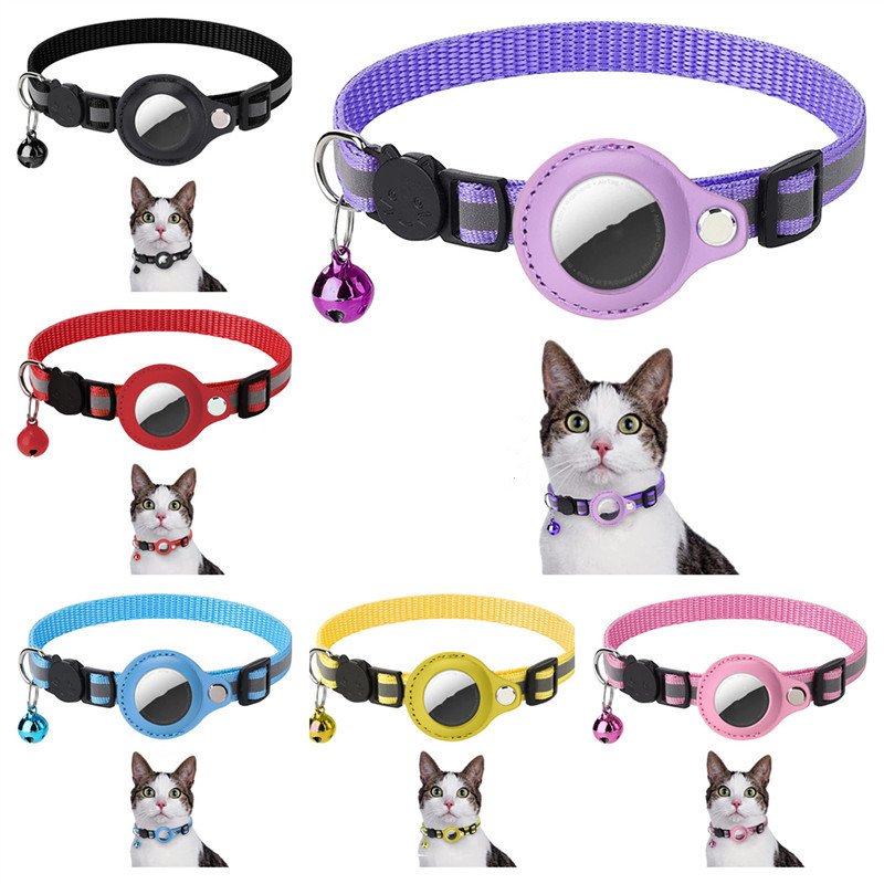 Pet Supplies Locations - طوق Airtag للقطط مع حافظة واقية