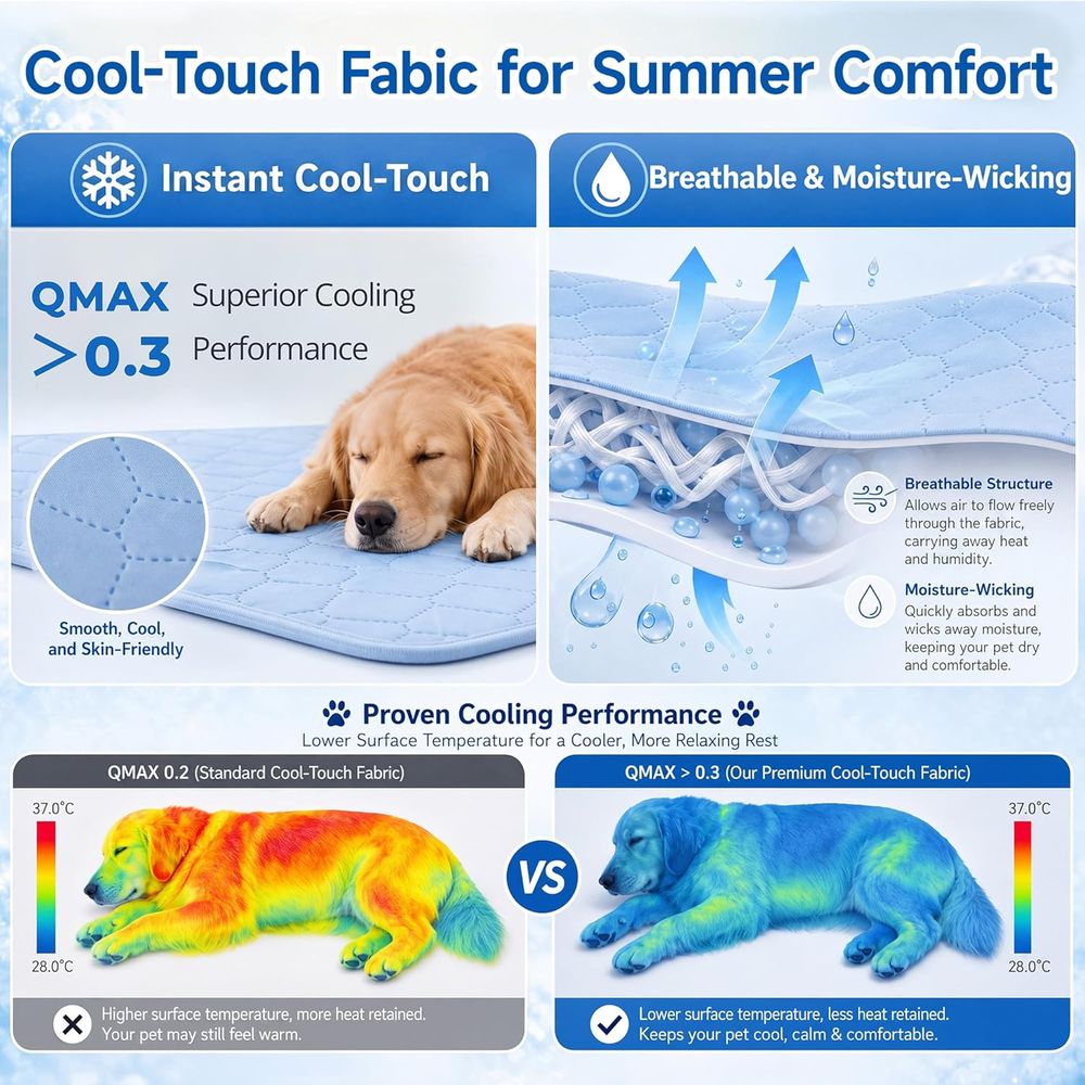 وسادة تبريد للكلاب الصغيرة وال - مراجعة Dog Cooling Mat وسعره