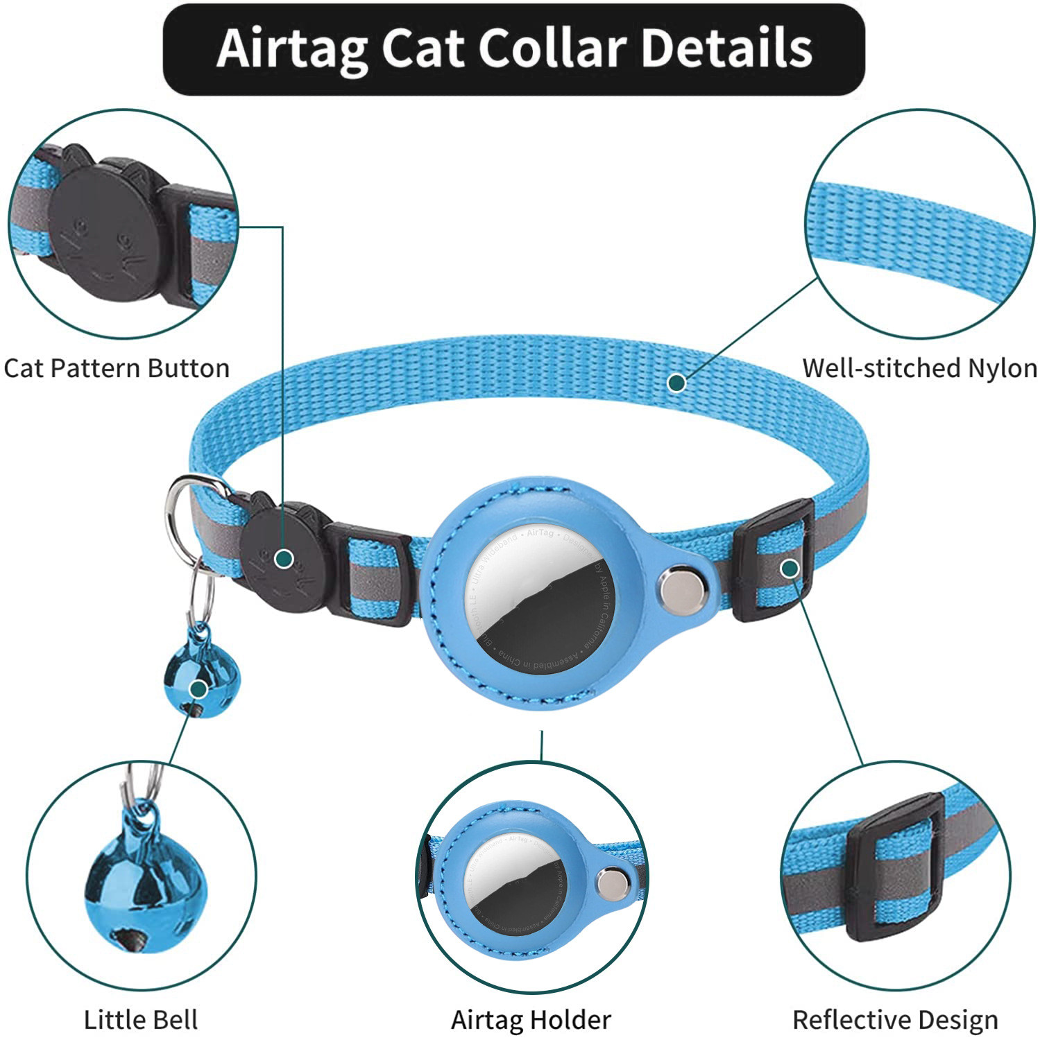 طوق Airtag للقطط مع حافظة واقي - مراجعة Pet Supplies Locations وسعره