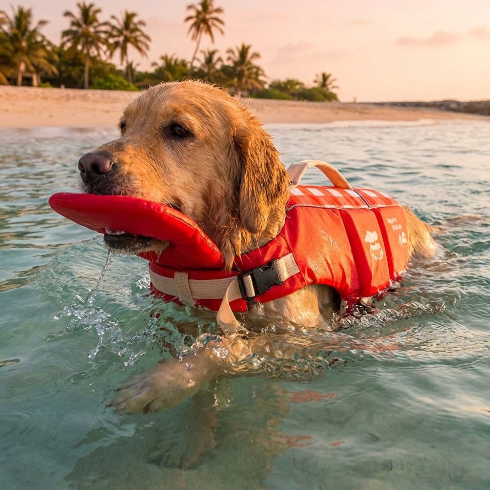 سترة نجاة للكلاب مقاومة للماء  - مراجعة Dog Life Jacket وسعره